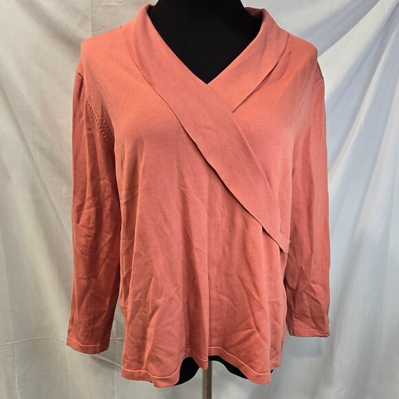 NWT Pendleton Women's Knitted Sweater Size XL Silk Rayon Blend Pink/Salmon - Picture 1 of 5